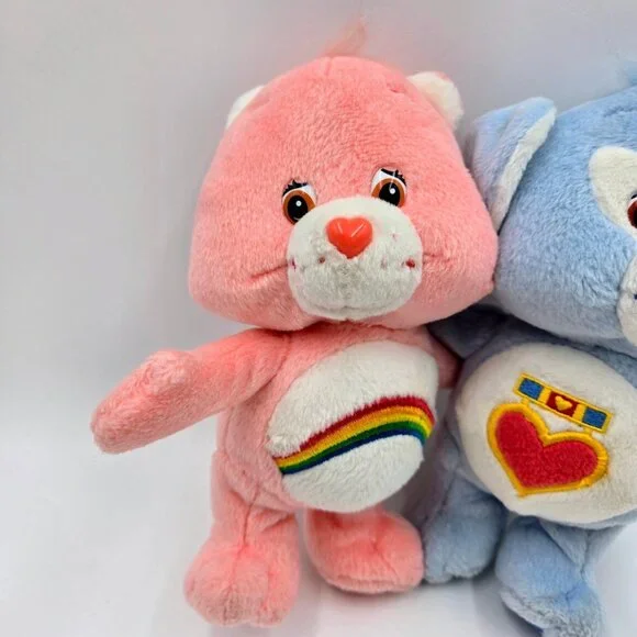Care Bears Cuddle Pairs Cheer Bear And Loyal Heart Dog Plush 7” Vintage Read - Picture 4 of 14